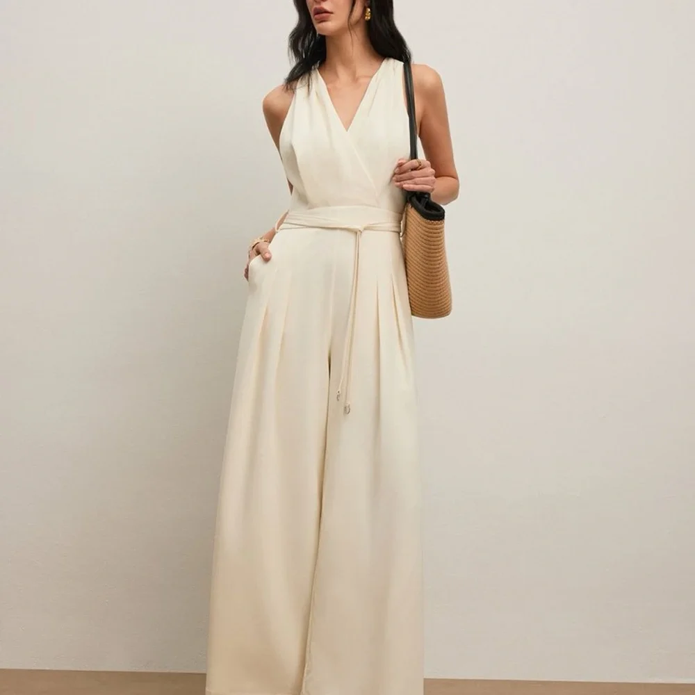 Commense Black Jumpsuit with Belt - Picture 2 of 6